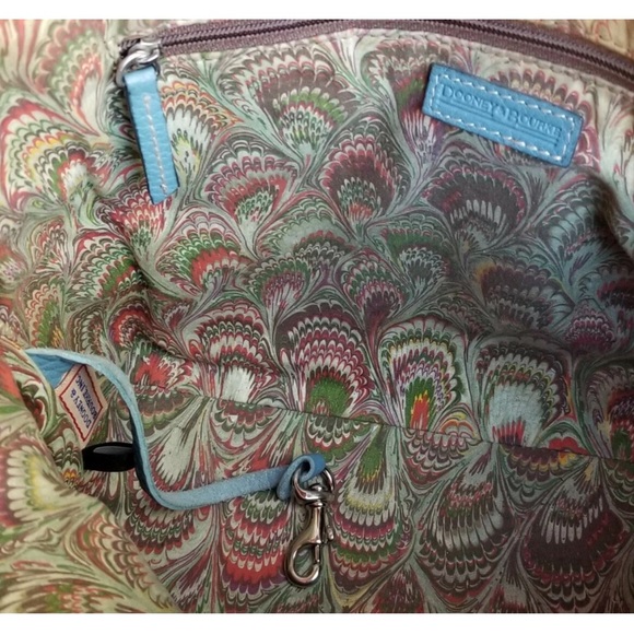 Dooney & Bourke Pebble Grain Leather Blue Zip Top Dome Satchel - Picture 8 of 12